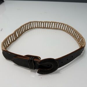 Amazing New Brown Leather and Tan Rope Men's Belt size‎ 42